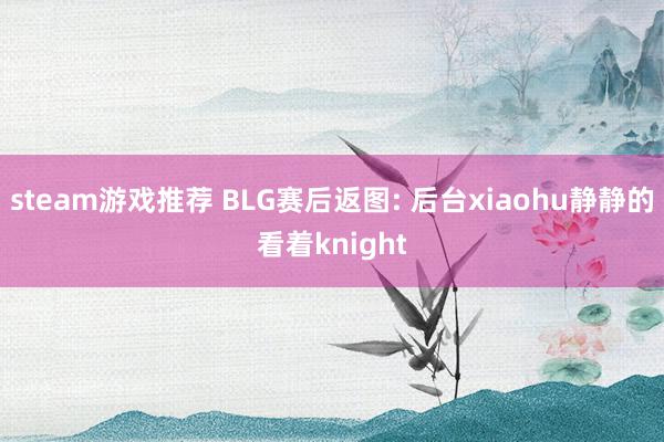 steam游戏推荐 BLG赛后返图: 后台xiaohu静静的看着knight