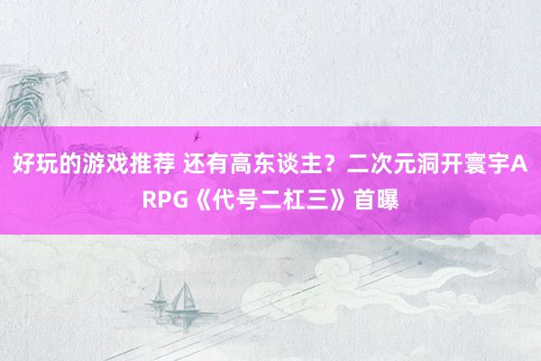 好玩的游戏推荐 还有高东谈主？二次元洞开寰宇ARPG《代号二杠三》首曝