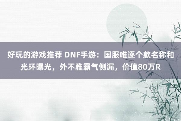 好玩的游戏推荐 DNF手游：国服唯逐个款名称和光环曝光，外不雅霸气侧漏，价值80万R