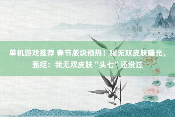 单机游戏推荐 春节版块预热！曜无双皮肤曝光，甄姬：我无双皮肤“头七”还没过