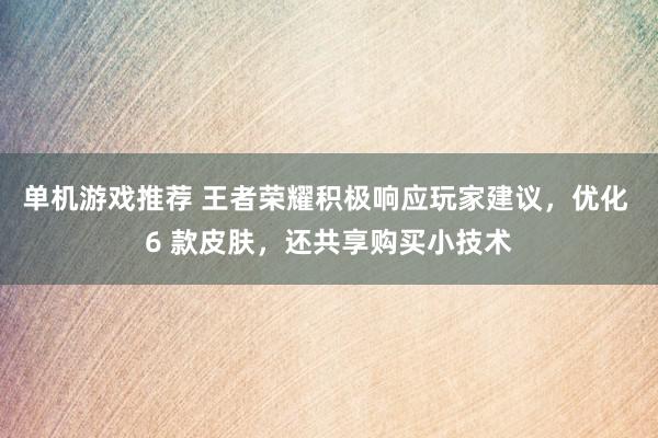 单机游戏推荐 王者荣耀积极响应玩家建议，优化 6 款皮肤，还共享购买小技术